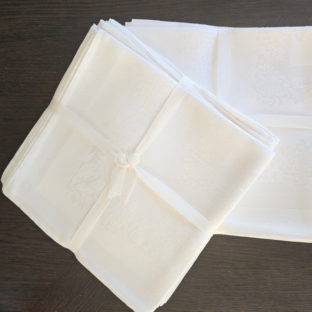 Set of 24 Vintage‎ White Napkins Approx. 20" X 20"
